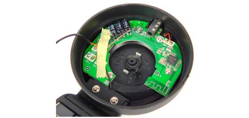 The PCB sitting in place